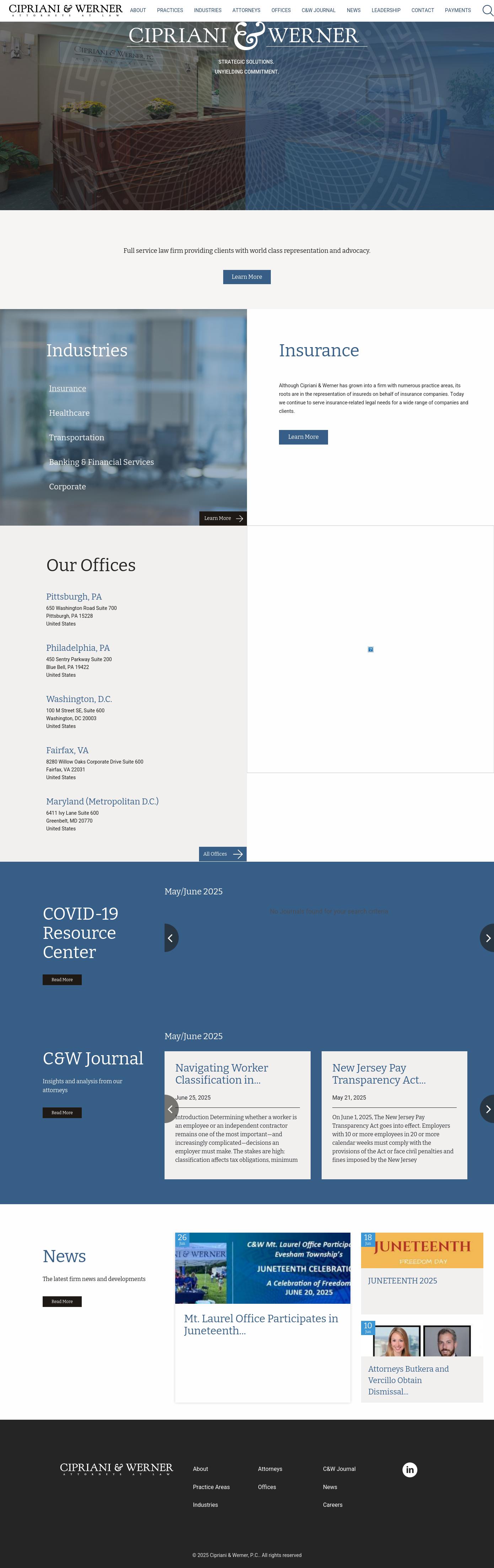 Cipriani & Werner, P.C. - Pittsburgh PA Lawyers
