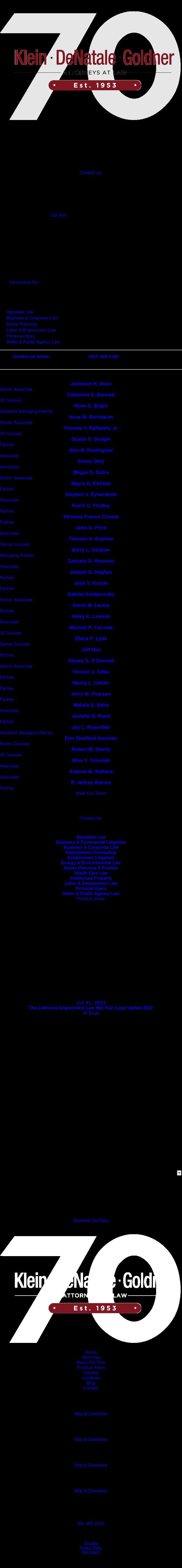 Klein, DeNatale, Goldner, Cooper, Rosenlieb & Kimball, LLP - Fresno CA Lawyers